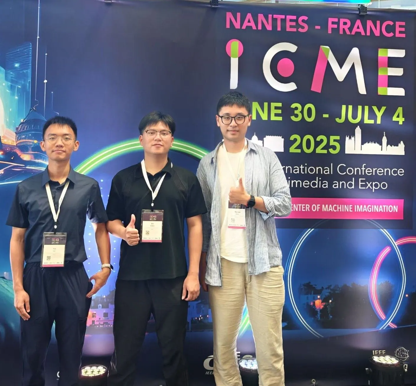 Yue Lei, Bin Chen and Jiati Cai at IEEE ICME 2025, Nantes